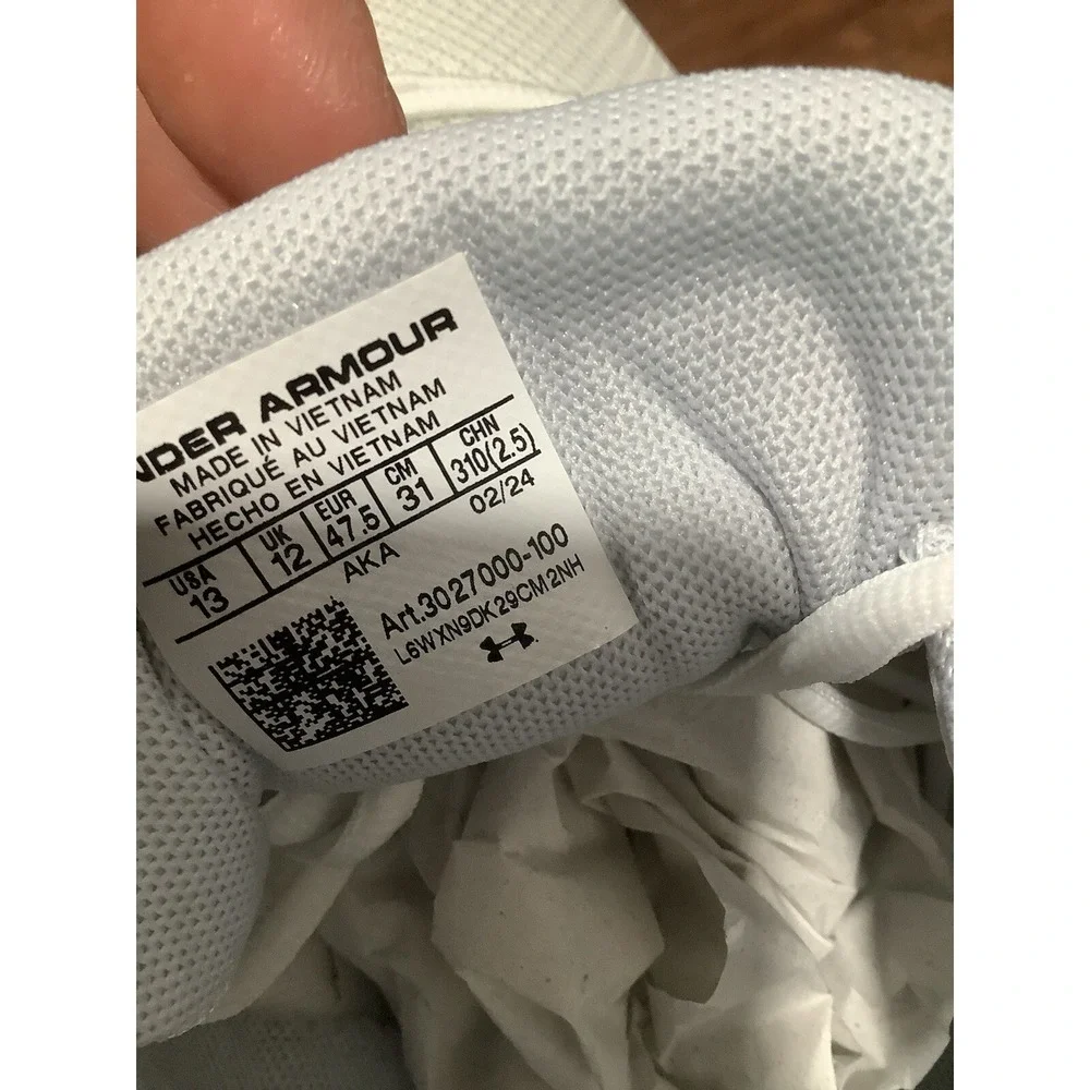 Under Armour Mens Charged Surge 4 3027000-100 White Running Shoes Sneakers 13